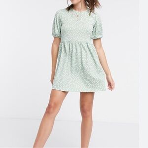 Stradivarius Mini Polka Dot Smock Dress